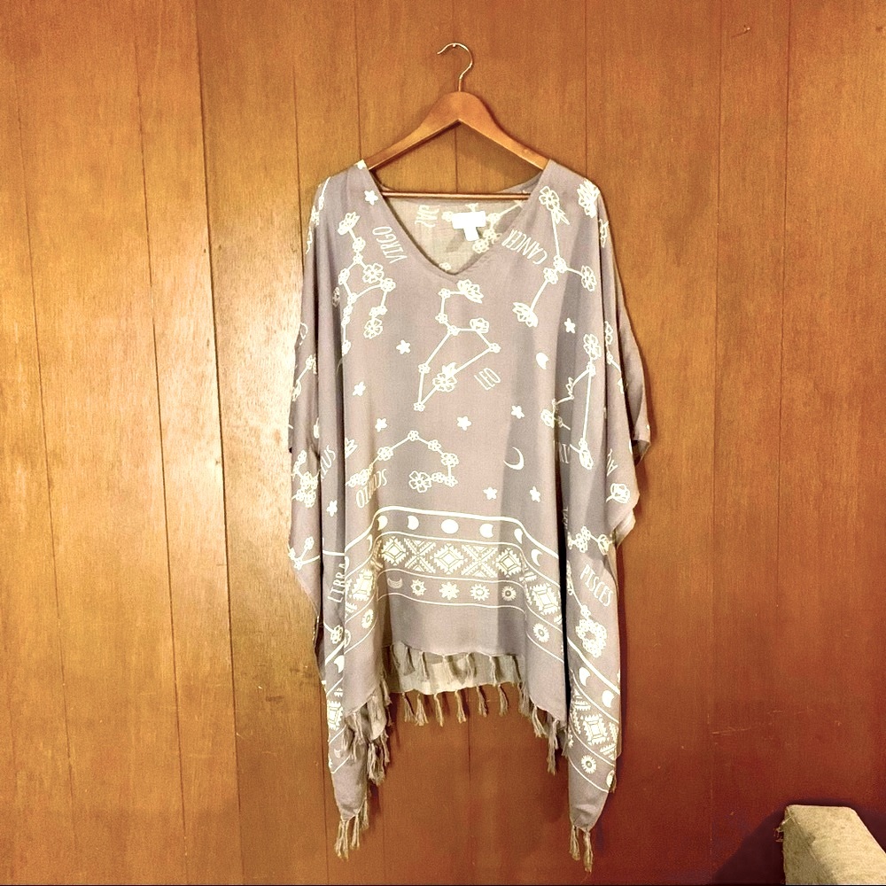 Kaftan Fringe Tunic Zodiac Design